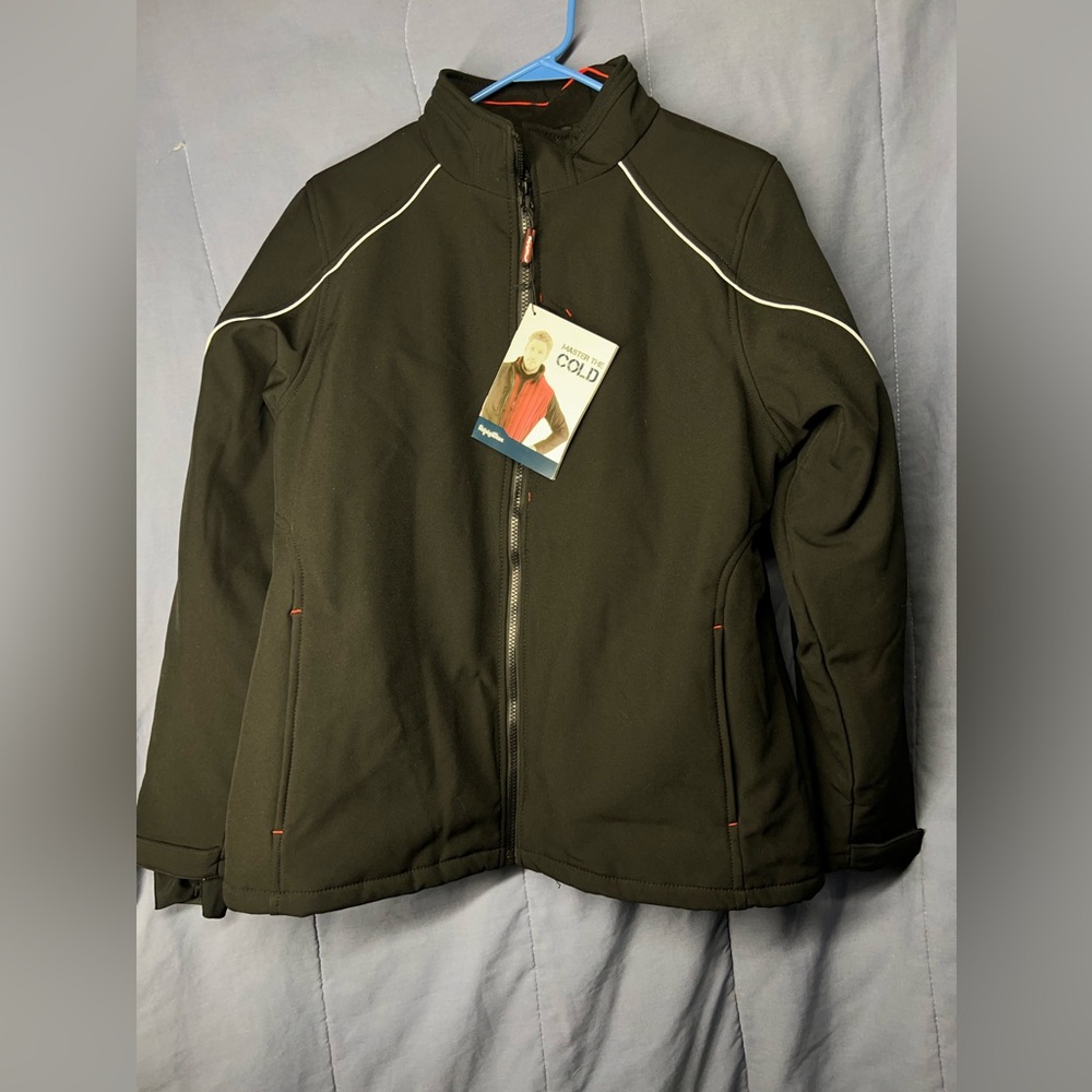 Refrigiwear Mens Softshell Freezer Jacket Coat Black Insulated Zip Up L